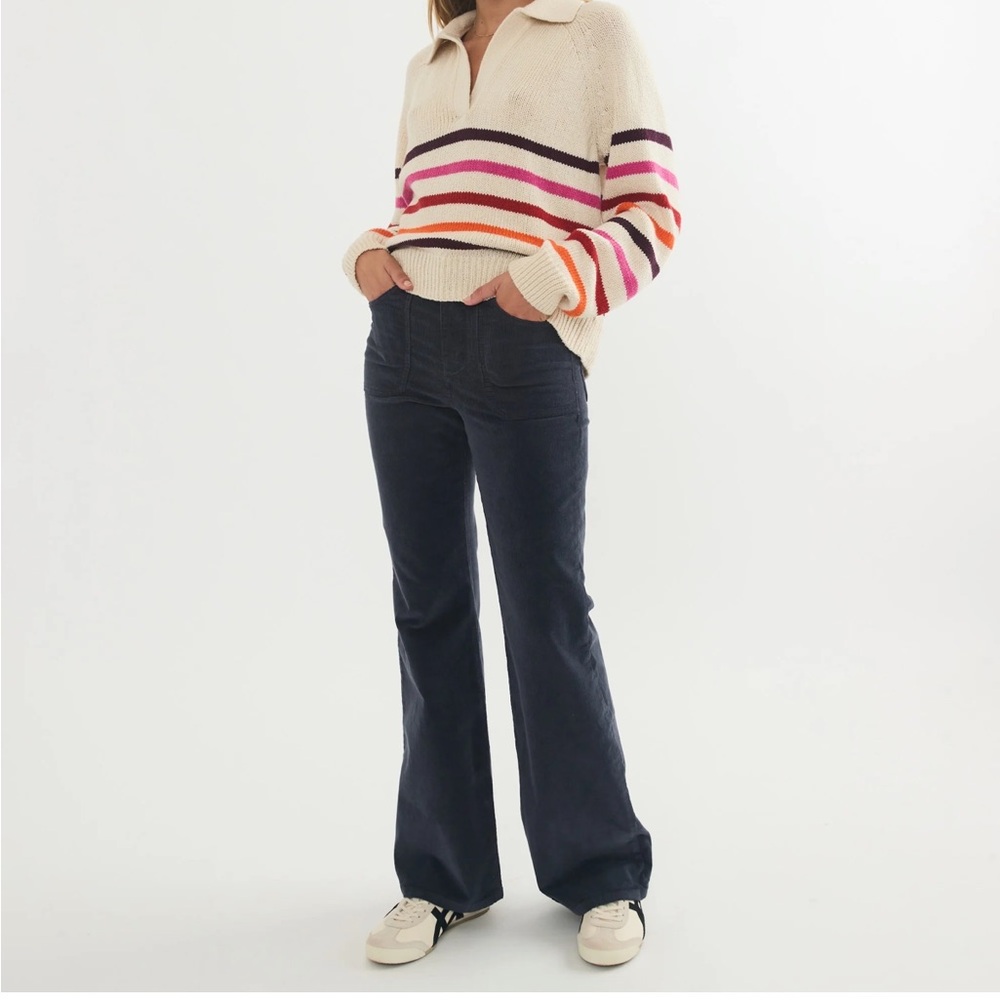 Marine Layer Bridget Corduroy Flare in India Ink size 6